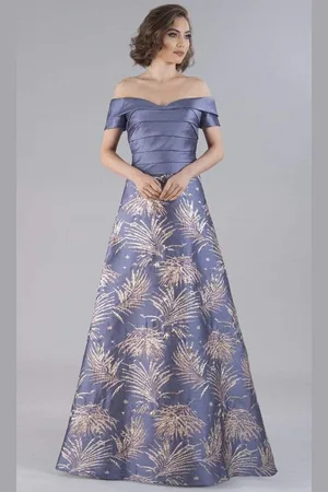 Gia Franco 12104 Pleated Bod Embellished A-LINE GOWN