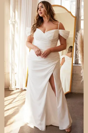 Ladivine KV1057WC - Off Shoulder Crepe Bridal Gown