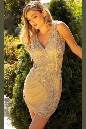 Primavera Couture 3817 - Sleeveless Beaded Cocktail Dress