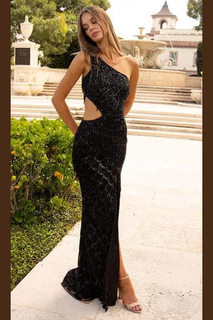Primavera Couture 3766 Asymmetrical One Sleeve Gown