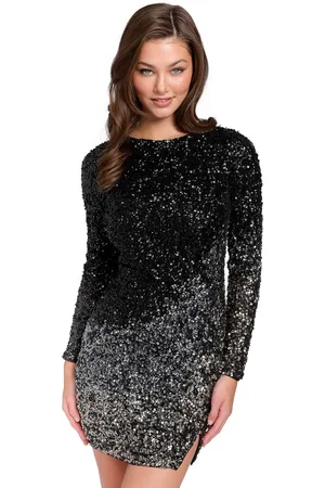 Primavera Couture 3819 - High-Neck Ombre Cocktail Dress