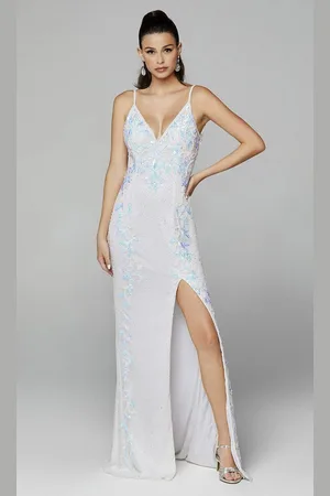 Primavera Couture 3727 V-Neck Sleeveless High Slit Gown