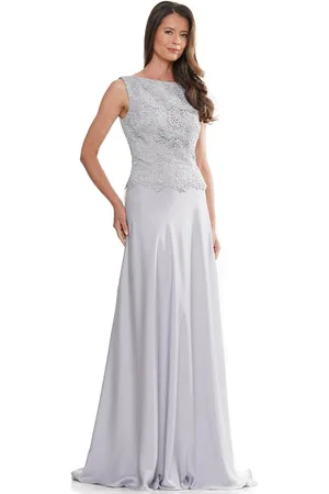 Rina Di Montella RD2973 - Lace Bodice Bateau Formal Gown