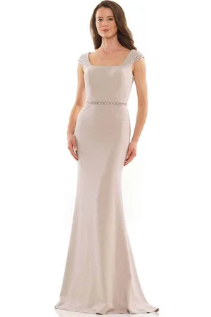 Rina Di Montella RD2762 - Cap Sleeve Square Neck Long Dress