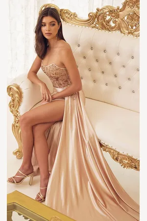 Nox Anabel E1174 - Beaded V-Neck Prom Gown