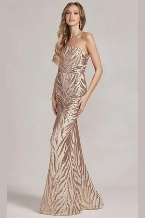 Nox Anabel R1204 - One Shoulder Sequin Evening Dress
