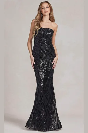 Nox Anabel R1204 - One Shoulder Sequin Evening Dress