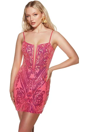 Alyce Paris 4901 - Spaghetti Straps Sequin Cocktail Dress