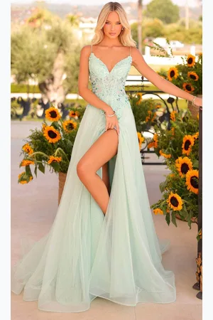 Clarisse 811154 - V-Neck Floral Prom Dress