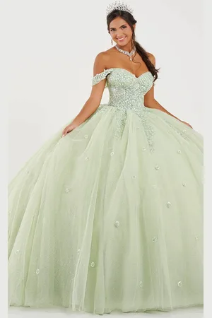 Fiesta Gowns 56490 - 3D Beaded Off-Shoulder Ballgown