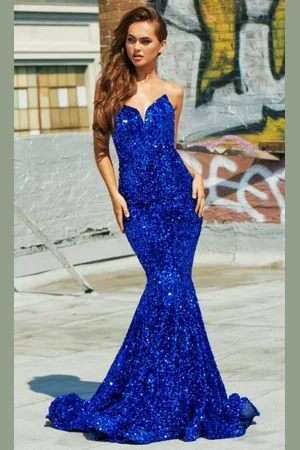 Portia and Scarlett PS21208 Strapless V-Neck Sequin Gown
