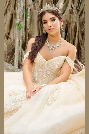 Fiesta Gowns 56493 - Sequin Embellished Off-Shoulder Ballgown