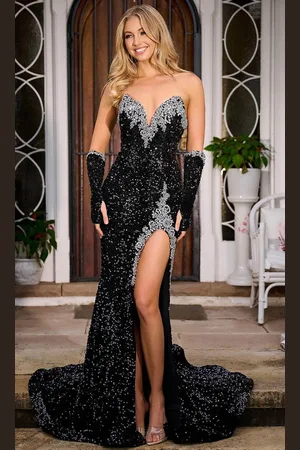 Portia and Scarlett PS23679 - Bejeweled Neckline Prom Dress