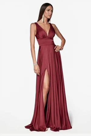 Ladivine 7469 Satin A-Line Dress