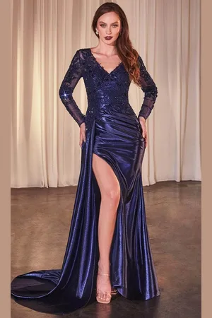 Ladivine CDS506 - Long Sleeve Mermaid Evening Gown