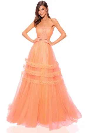 Amarra 88794 - Sheer Corset Prom Dress with Slit