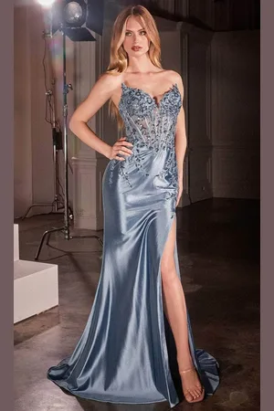 Cinderella Divine KV1112 - Embellished V-Neck Long Gown