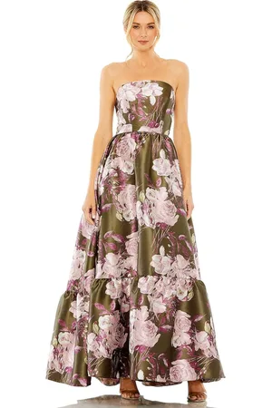 Mac Duggal 11605 - Strapless Floral Brocade Evening Dress