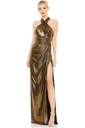 Ieena Duggal 26738 - Crisscross Halter Neck Sheath Dress