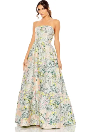 Mac Duggal 11604 - Brocade Strapless Floral Gown