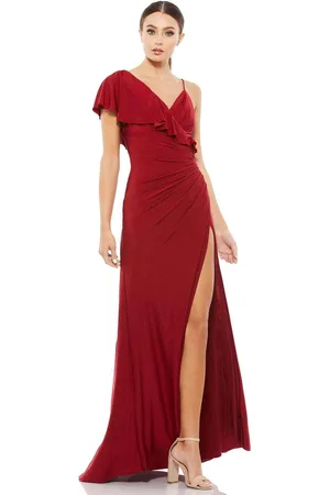 Ieena Duggal A11257 - Flounced Sleeve Evening Dress