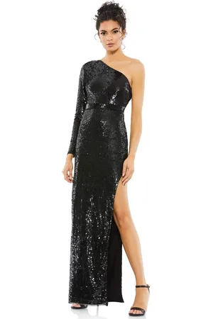 Mac Duggal 10788 Asymmetric Sequined Gown