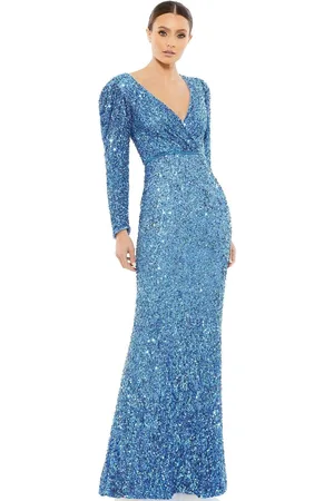 Mac Duggal 5510 Sequined Long Sleeve Gown