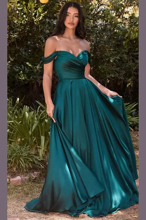 Ladivine Cinderella Divine 7493C - A-Line Evening Off Shoulder Evening Dress