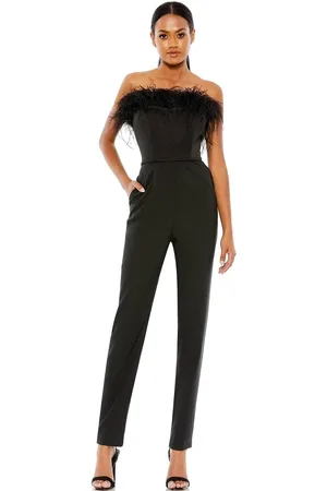 Ieena Duggal 68146 - Feathered Strapless Jumpsuit