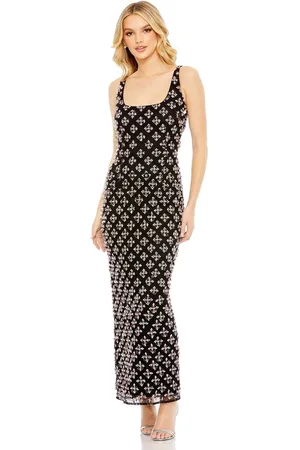 Mac Duggal 93797 - Sleeveless Square Neck Bedazzled Gown