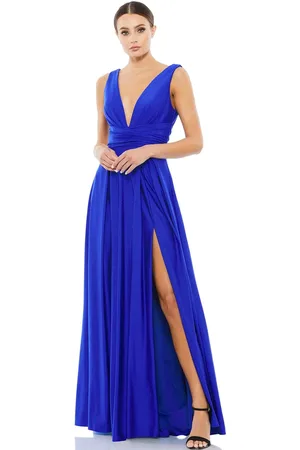 Ieena Duggal 26578 - Plunging V-Neck Jersey Evening Gown