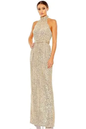 Ieena Duggal 11281 - Halter Sequin Sheath Dress