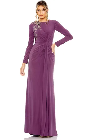 Mac Duggal 42106 - Jewel Neck Floral Appliqued Evening Gown