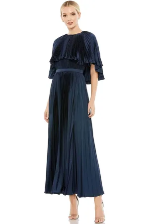 Mac Duggal 49638 - Pleated Capelet Evening Dress