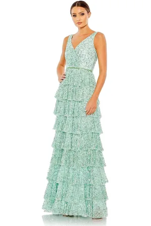 Mac Duggal 5627 - Sequined Ruffle Tiered Prom Gown