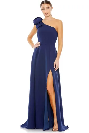 Ieena Duggal 26989 - Bow Accented One Sleeve Prom Dress