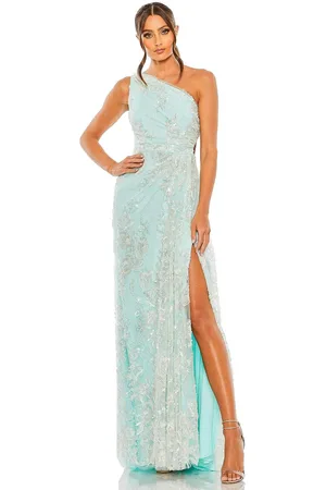 Mac Duggal 68507 - Beaded Lace Asymmetric Evening Gown
