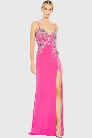 Mac Duggal A42006 - Floral Beaded Scoop Back Prom Gown