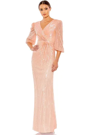 Mac Duggal 5614 - Faux Wrap Sequined Evening Dress
