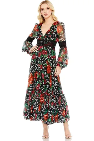 Mac Duggal 11402 - V-Neck Long Sleeve Dress