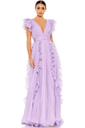 Ieena Duggal 49539 - V-Neck Ruffled Cap Sleeve Dress