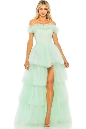 Mac Duggal 20570 - Off-Shoulder High Low Long Prom Gown