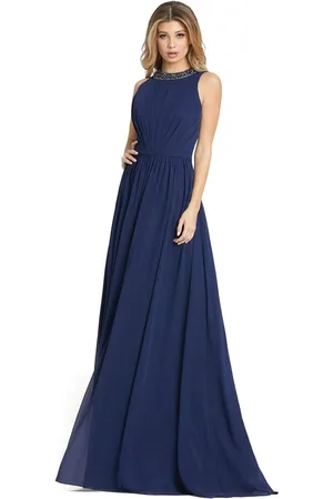 Ieena Duggal 55147 Beaded Jewel Neck A-Line Simple Prom Dress