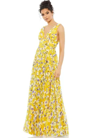 Ieena Duggal 70206I Floral Printed Empire Dress