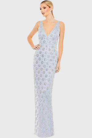 Mac Duggal A93744 - Geometric Beaded V-Neck Evening Dress