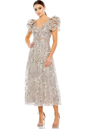 Mac Duggal 68262 - Embroidered Lace A-line Midi Dress