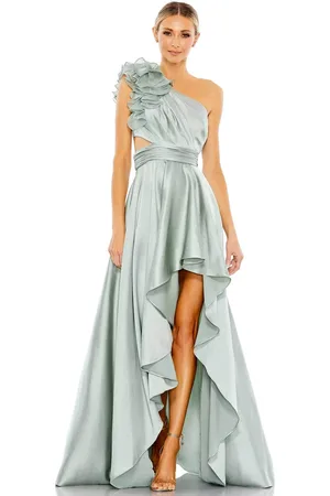 Ieena Duggal 49523 - One-Sleeve Ruffled Detail Prom Dress