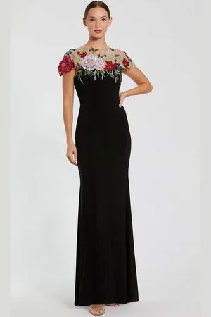 Mac Duggal 11817 - Illusion Cap Sleeve Embellished Evening Dress