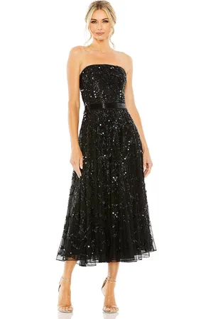 Mac Duggal 93898 - Bejeweled Tea Length Midi Dress