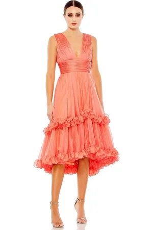Ieena Duggal 49635 - V-Neck Ruched Dress